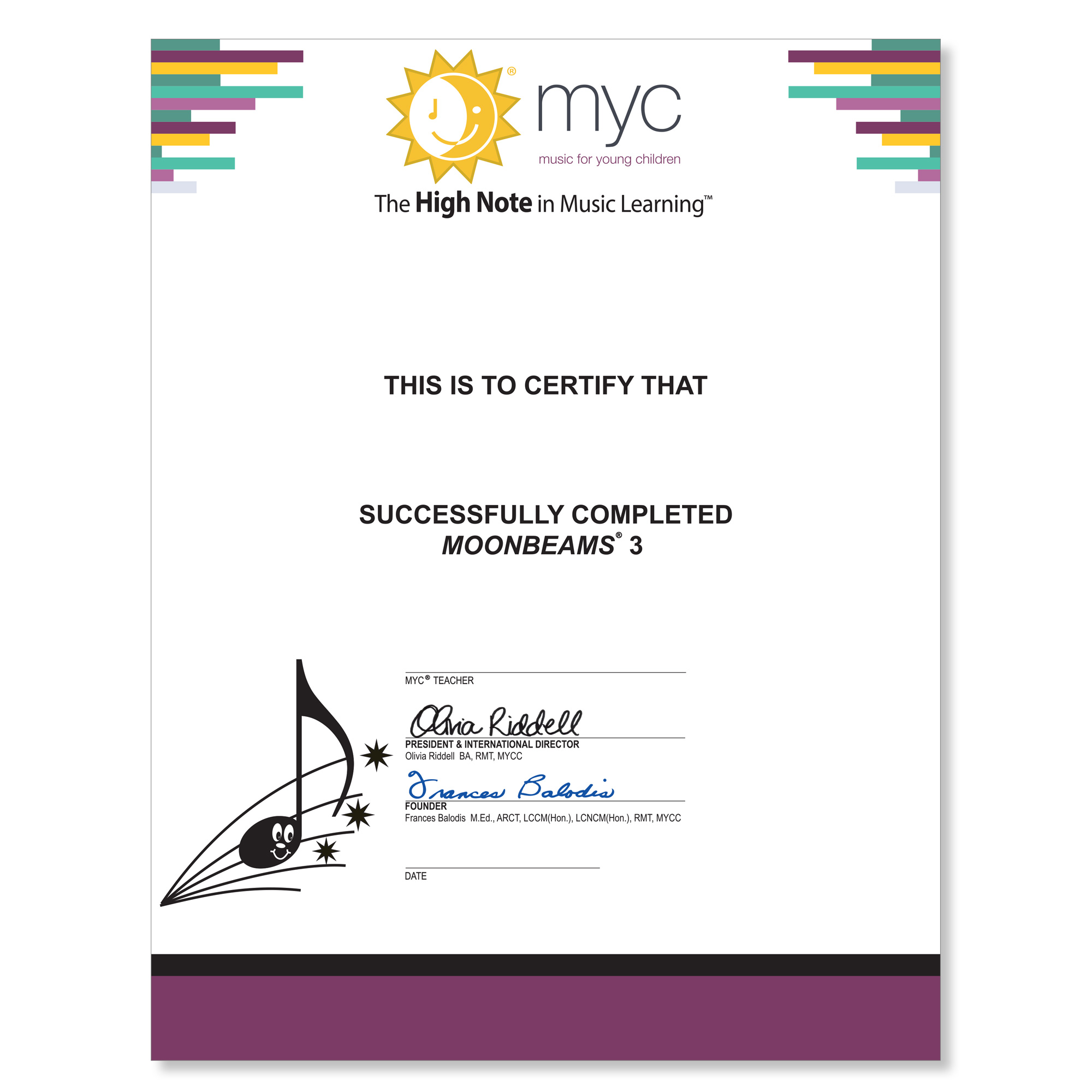 MB3 Student certificate